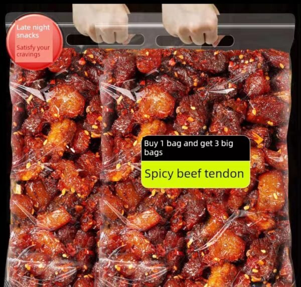 [Hot Selling 3 Big Bags] Spicy Beef Tendon Spicy Air-Dried Beef Tendon Newmu Scraps Snacks 13g